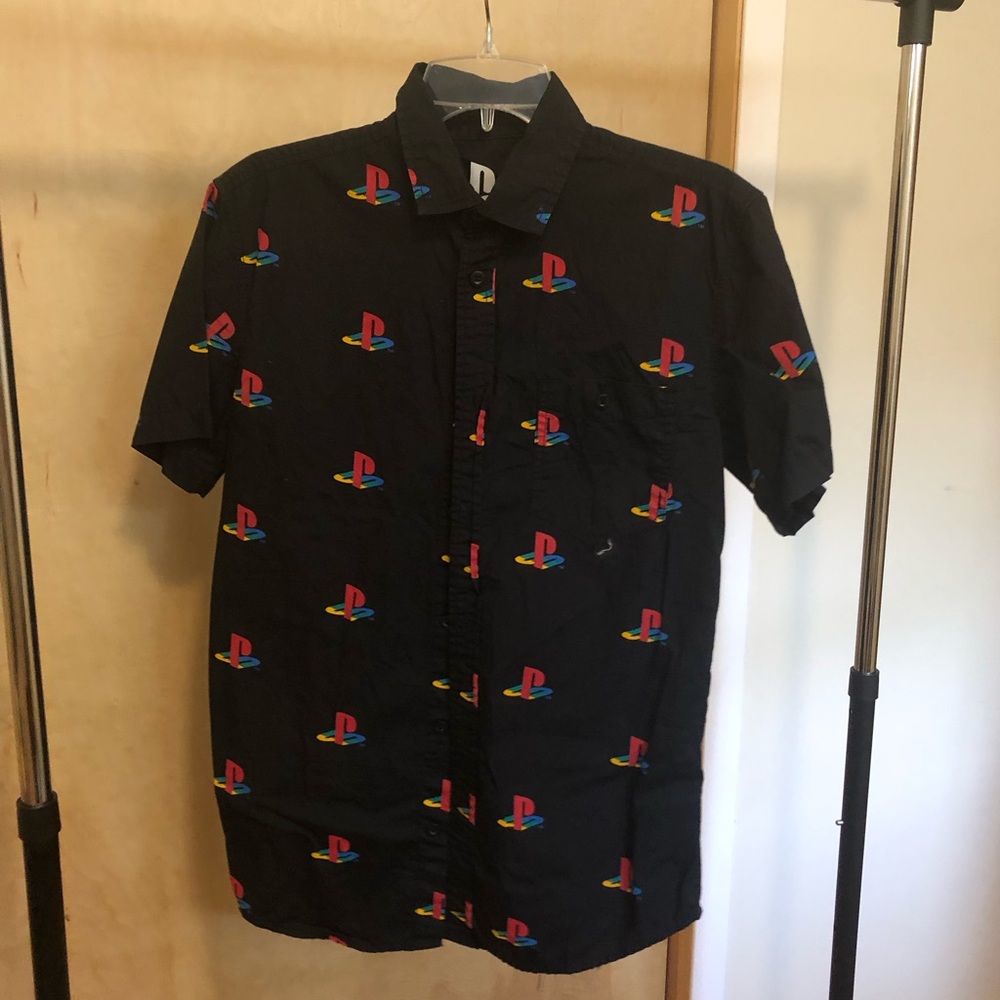 Sony Playstation Short Sleeved Button Up Shirt